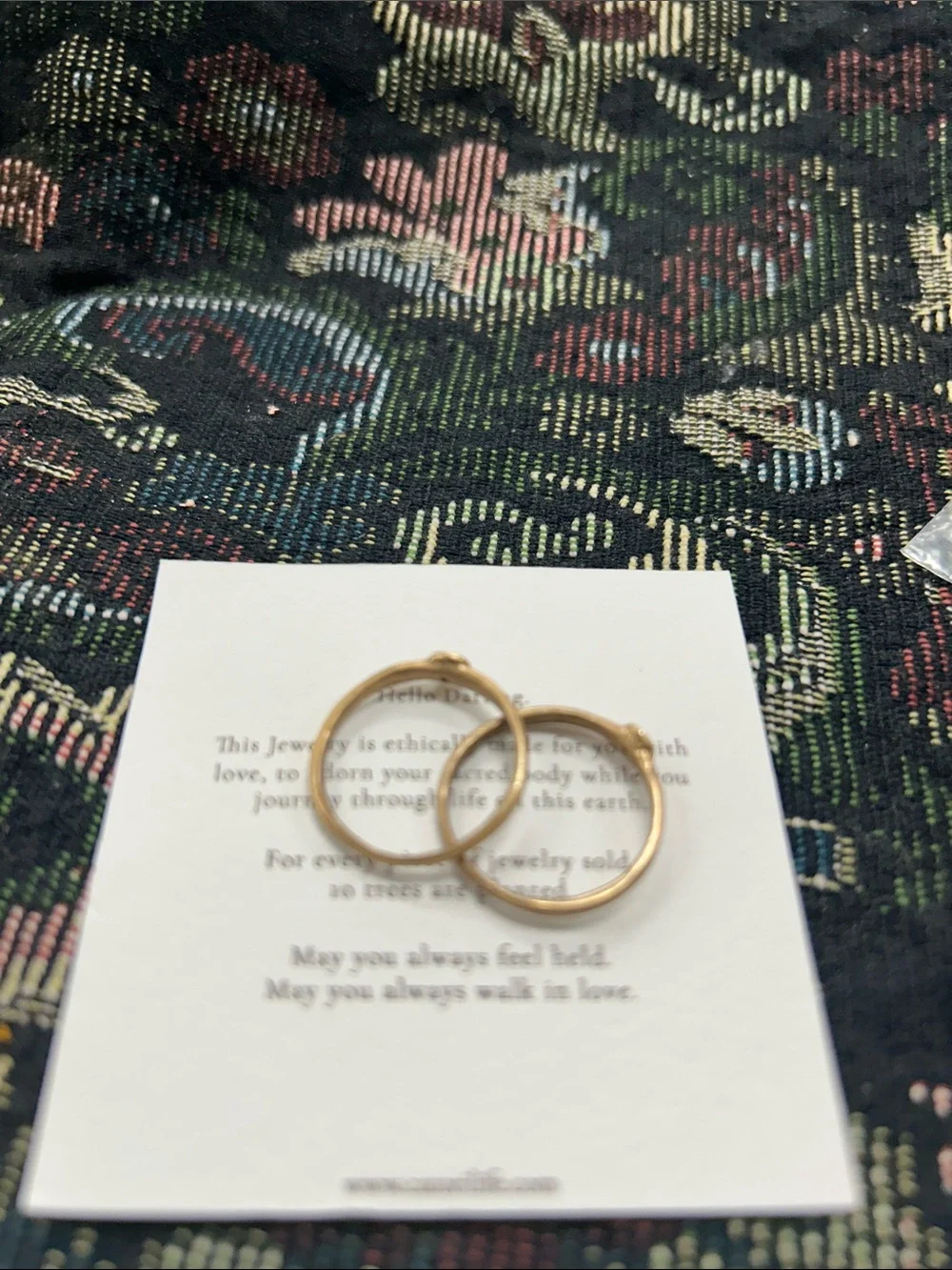 Catori Life Bronze Black Stone Stacking Rings Size 8.5 – Set of 2